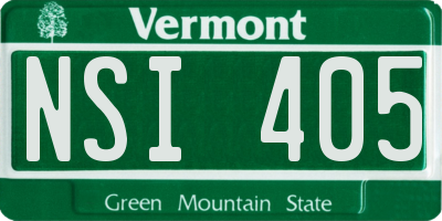 VT license plate NSI405