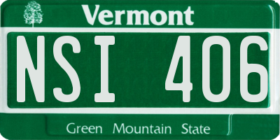 VT license plate NSI406