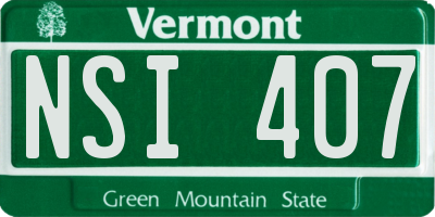 VT license plate NSI407