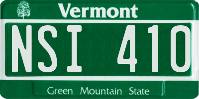VT license plate NSI410