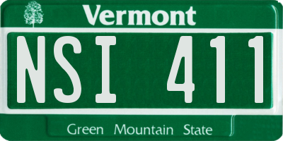 VT license plate NSI411