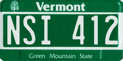 VT license plate NSI412