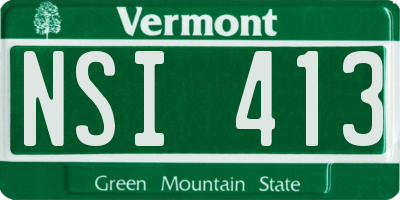 VT license plate NSI413