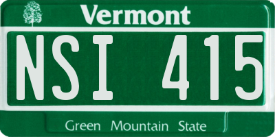 VT license plate NSI415