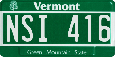 VT license plate NSI416