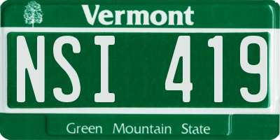 VT license plate NSI419