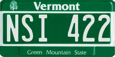 VT license plate NSI422