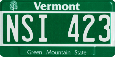 VT license plate NSI423