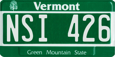 VT license plate NSI426