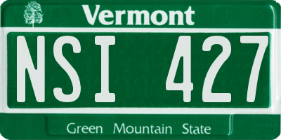 VT license plate NSI427