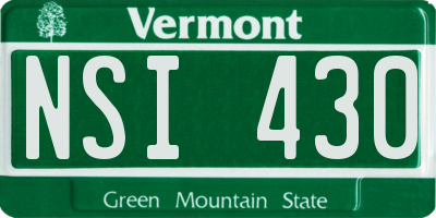 VT license plate NSI430