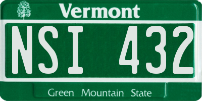 VT license plate NSI432