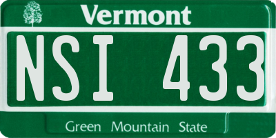 VT license plate NSI433