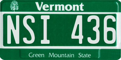 VT license plate NSI436