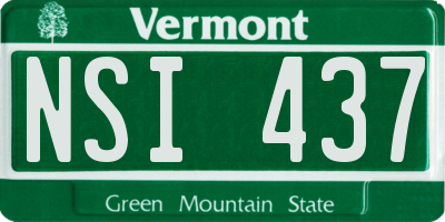 VT license plate NSI437