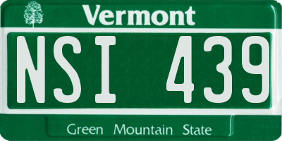 VT license plate NSI439