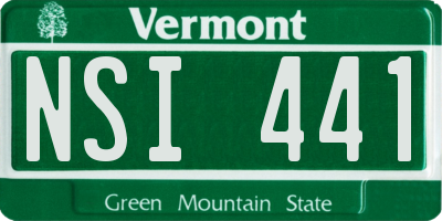 VT license plate NSI441