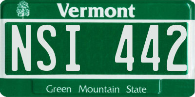VT license plate NSI442