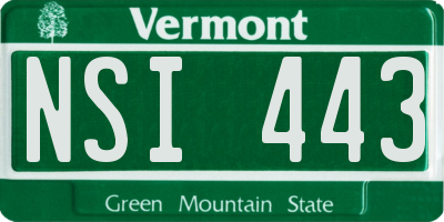 VT license plate NSI443