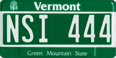 VT license plate NSI444
