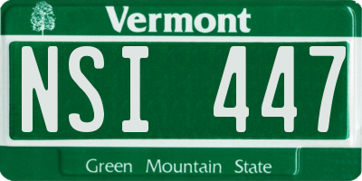 VT license plate NSI447