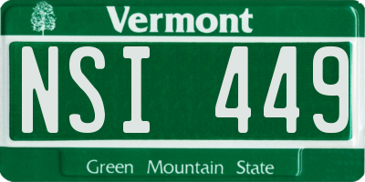 VT license plate NSI449