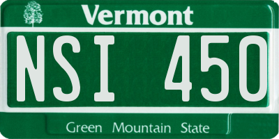 VT license plate NSI450
