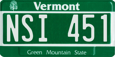 VT license plate NSI451