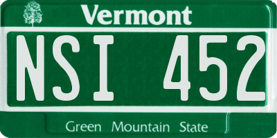 VT license plate NSI452