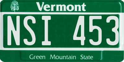 VT license plate NSI453