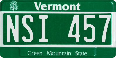 VT license plate NSI457