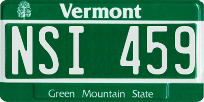 VT license plate NSI459