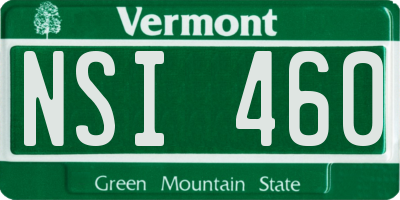 VT license plate NSI460