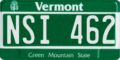 VT license plate NSI462