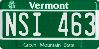 VT license plate NSI463
