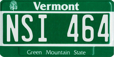 VT license plate NSI464