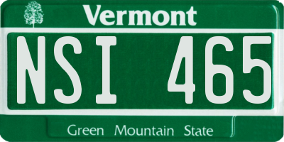 VT license plate NSI465