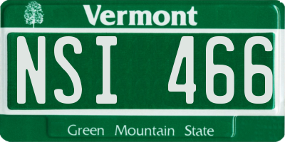 VT license plate NSI466