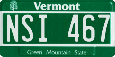 VT license plate NSI467