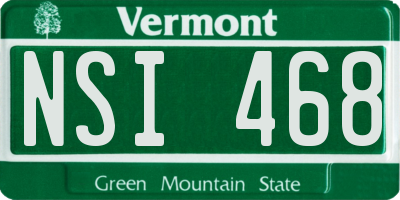 VT license plate NSI468