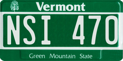 VT license plate NSI470