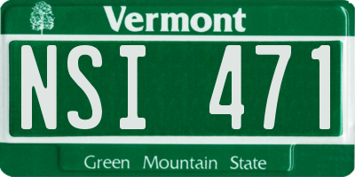 VT license plate NSI471