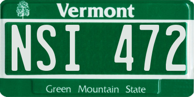 VT license plate NSI472