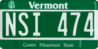 VT license plate NSI474