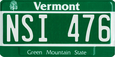 VT license plate NSI476