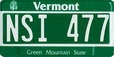 VT license plate NSI477