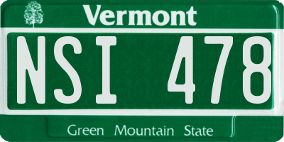 VT license plate NSI478