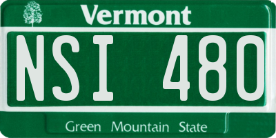 VT license plate NSI480