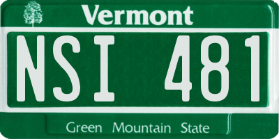 VT license plate NSI481