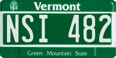 VT license plate NSI482